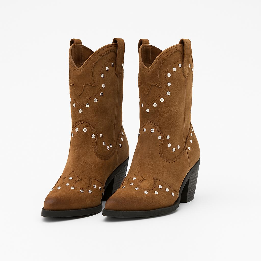 Bota camel com brilhantes