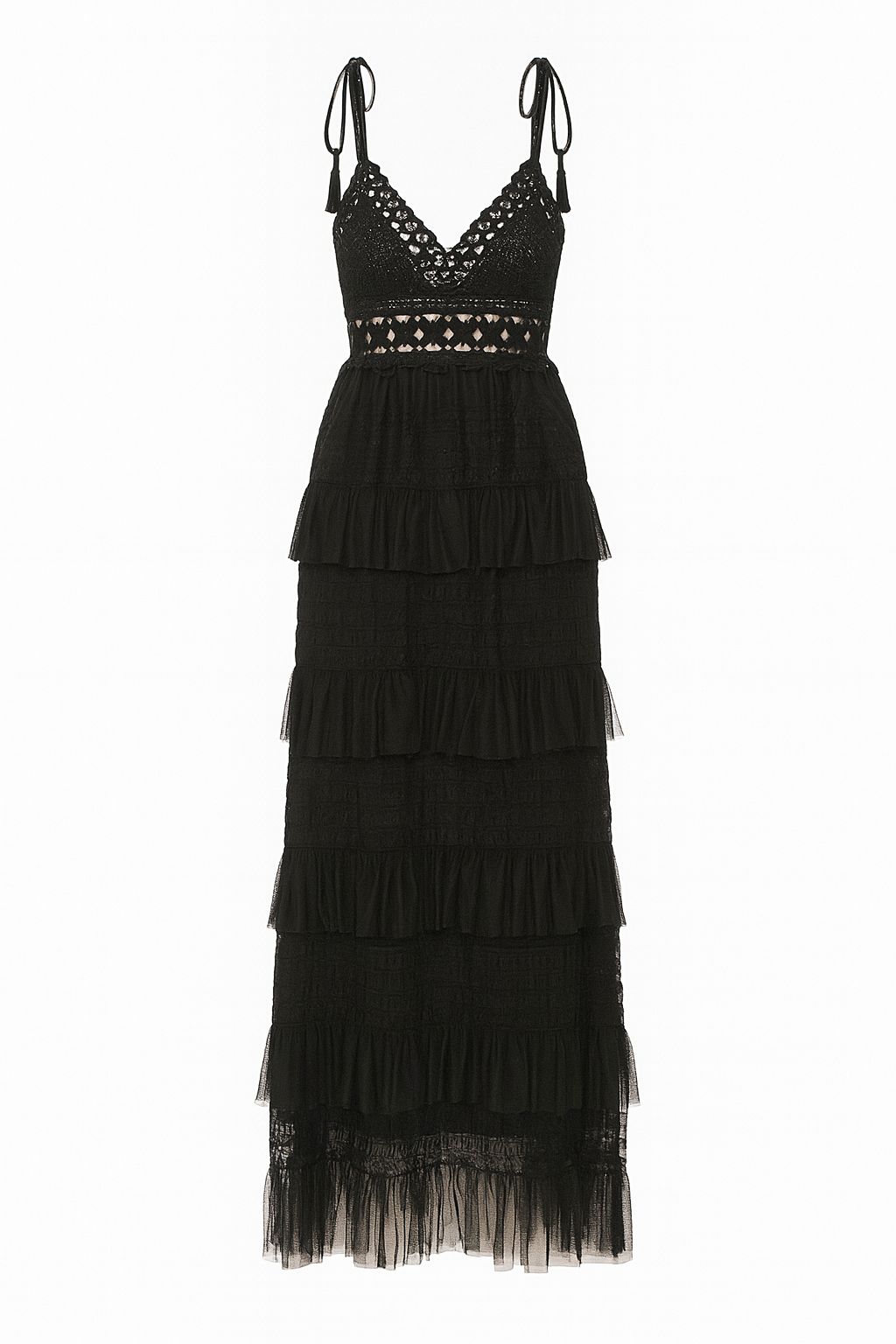 Vestido preto de renda