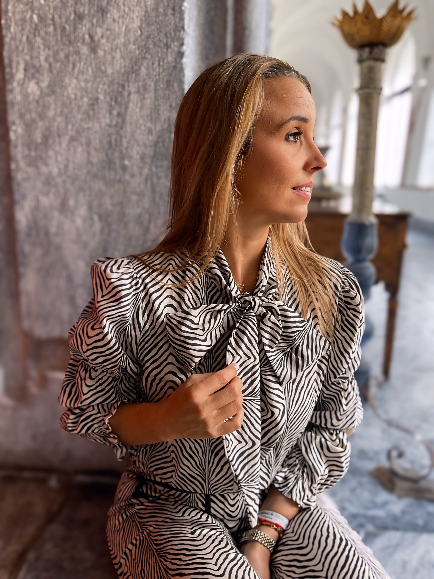Camisa zebra de cor preto