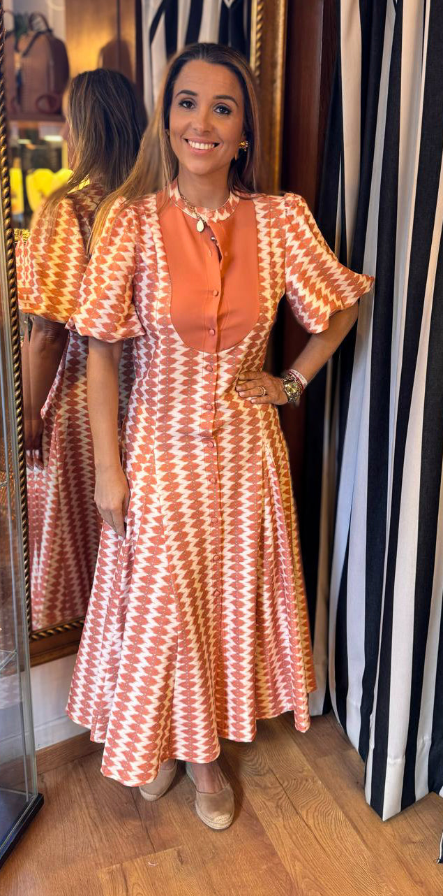 Vestido Rosarinho laranja
