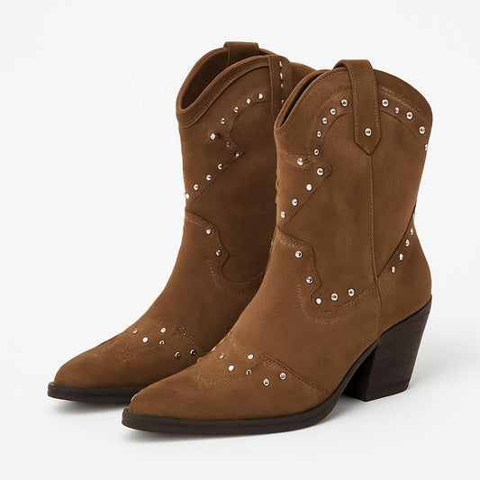 Bota camel com brilhantes
