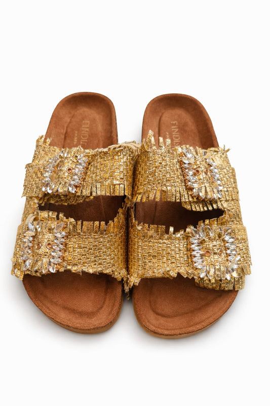 Chinelo kika dourado