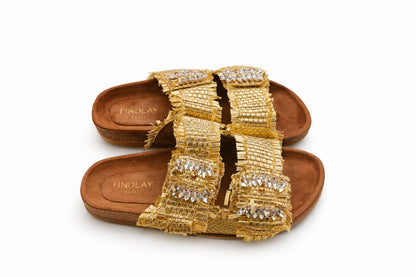 Chinelo kika dourado