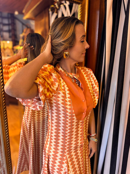 Vestido Rosarinho laranja