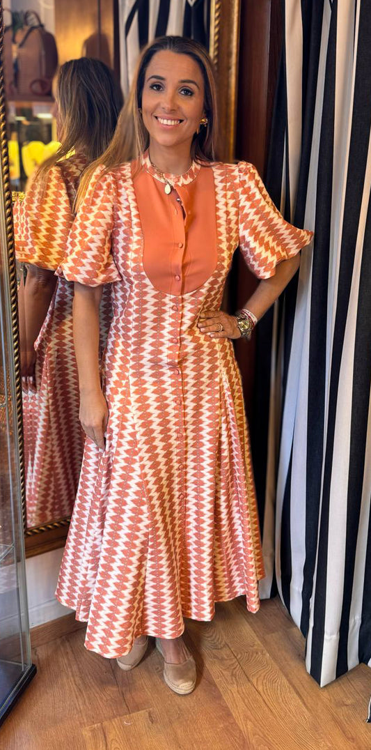 Vestido Rosarinho laranja