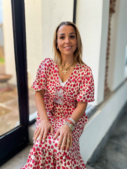 Blusa de manga balão “Encanto de Morangos”